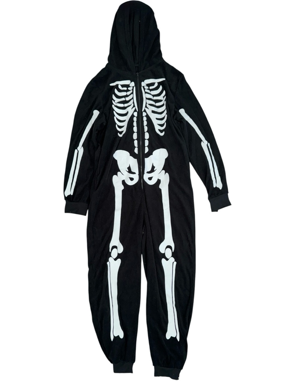 Black Skeleton Onesie - White Bone Print
